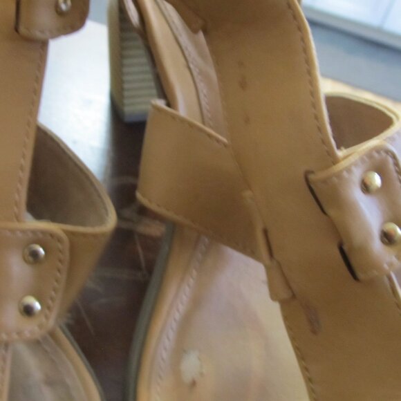 Worn American Eagle Caged Block Heel Sandals Size 13 - Picture 3 of 8